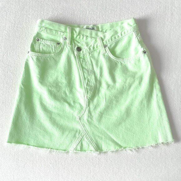 AGOLDE Criss Cross Mini Denim Skirt - Picture 1 of 15